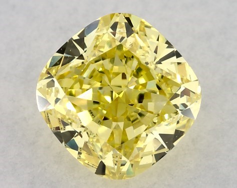 IGI 0.76 Carat Fancy Intense Yellow-VS1 Cushion Modified Cut Lab-Grown Diamond